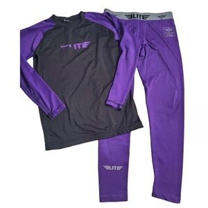 3121 Elite Sports Purple Long Sleeve Shirt and Legging Set
